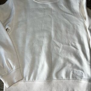 The North Face Sweatshirt Girls Size 10 White Fleece Pullover Crewneck Casual
